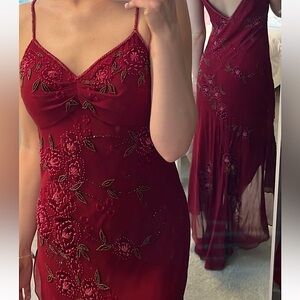 Vintage Y2K 100% Silk Beaded Dress Vintage Beaded Dress Fairy Dress Silk Slip